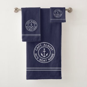 Kapitein Aangepersonaliseerde anchor Logo marine h Bad Handdoek