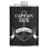Kapitein, Anchor Black, op maat Heupfles (Voorkant)