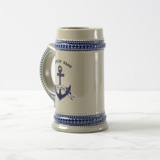 Kapitein Anchor Custom Nautical Bierpul (Voorkant links)