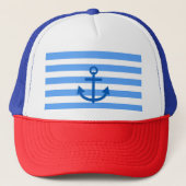 Kapitein, Anchor en Blue White Trucker Pet (Voorkant)