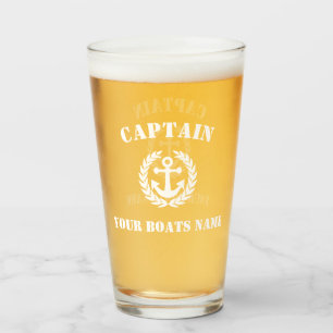 Kapitein Anchor en boot Glas