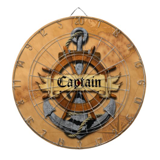 Kapitein Anchor en Wiel Dartbord (Voorkant)