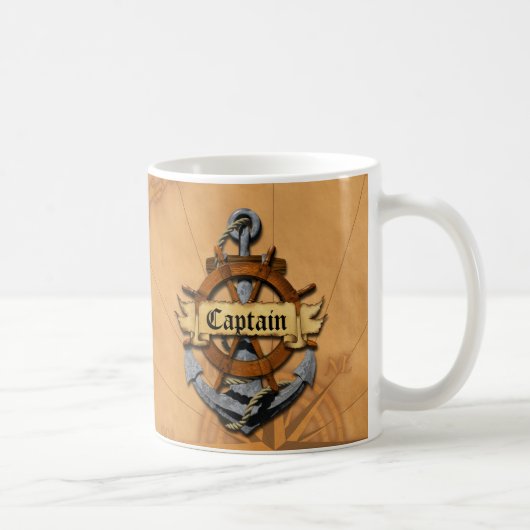 Kapitein Anchor en wiel Koffiemok (Rechts)