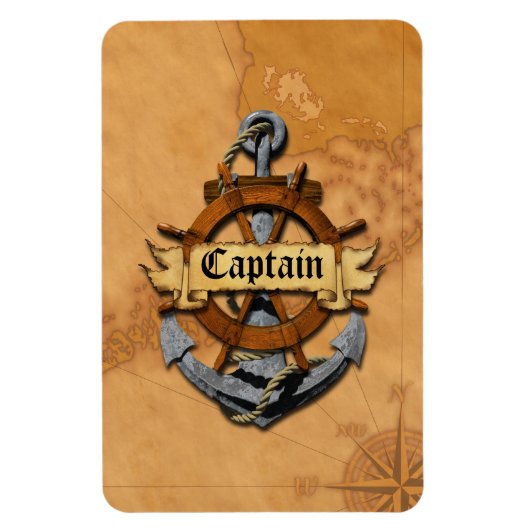 Kapitein Anchor en wiel Magneet (Verticaal)