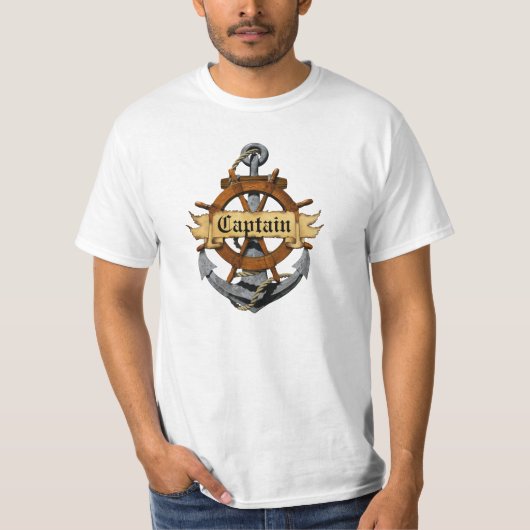 Kapitein Anchor en wiel T-shirt (Voorkant)