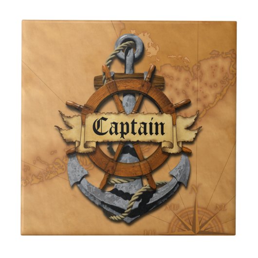 Kapitein Anchor en Wiel Tegeltje (Voorkant)