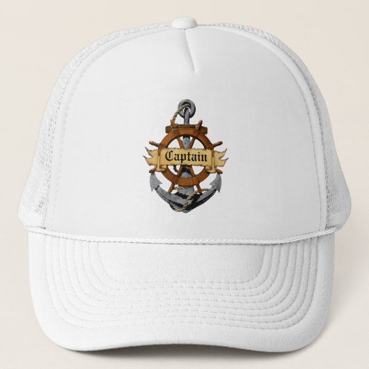 Kapitein Anchor en wiel Trucker Pet (Voorkant)