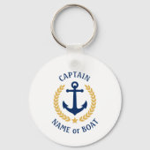 Kapitein Anchor Gold Laurel White Sleutelhanger (Achterkant)