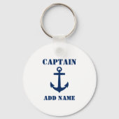Kapitein Anchor Naam Boat Naam Naam Achterwit Sleutelhanger (Voorkant)