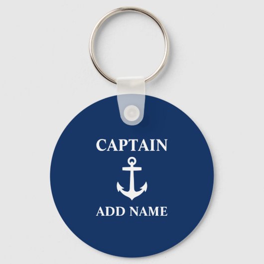 Kapitein Anchor Naam toevoegen of Naam Boat Naam B Sleutelhanger (Voorkant)