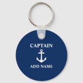 Kapitein Anchor Naam toevoegen of Naam Boat Naam B Sleutelhanger (Achterkant)