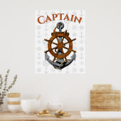 Kapitein Anchor Nautical Poster (Keuken)