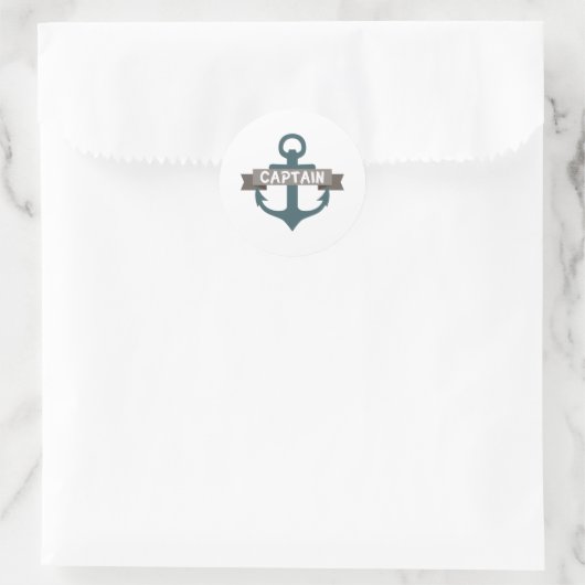 Kapitein Anchor Ronde Sticker (Tas)