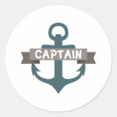 Kapitein Anchor Ronde Sticker (Voorkant)