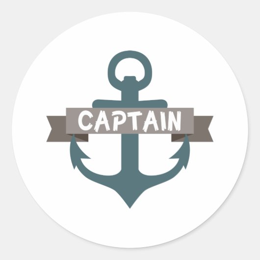 Kapitein Anchor Ronde Sticker (Voorkant)
