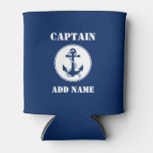 Kapitein Anchor & Rope Naam toevoegen Naam Boat Na Blikjeskoeler (Voorkant)