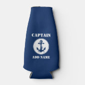 Kapitein Anchor & Rope Naam toevoegen Naam Boat Na Flesjeskoeler (Voorkant)