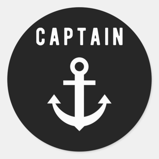 Kapitein Anchor Sailer Zee Shipmaster Ronde Sticker (Voorkant)