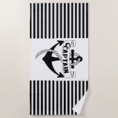 Kapitein Anchor Sailing Boat Stripe Summer Strandlaken (Voorkant)