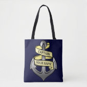 Kapitein Anchor Sailor Nautical | Aangepaste naam Tote Bag (Voorkant)