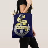 Kapitein Anchor Sailor Nautical | Aangepaste naam Tote Bag (Dichtbij)