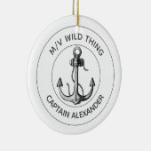  kapitein Anchor Speedboot Nautical Keramisch Ornament (Rechts)