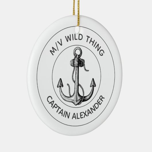 kapitein Anchor Speedboot Nautical Keramisch Ornament (Rechts)