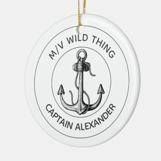 kapitein Anchor Speedboot Nautical Keramisch Ornament (Links)