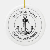  kapitein Anchor Speedboot Nautical Keramisch Ornament (Achterkant)