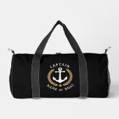 Kapitein Anchor Your Boat Name Gold Laurel Black Plunjezak (Voorkant)