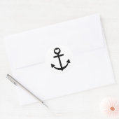 Kapitein Anker Hart Ronde Sticker (Envelop)