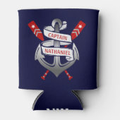 Kapitein Anker Nautical Oars Navy Blue Aangepaste  Blikjeskoeler (Voorkant)