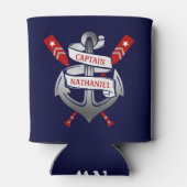 Kapitein Anker Nautical Oars Navy Blue Aangepaste  Blikjeskoeler (Achterkant)