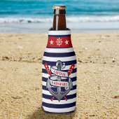 Kapitein Anker Nautical Oars Stripes gepersonalise Flesjeskoeler