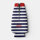 Kapitein Anker Nautical Oars Stripes gepersonalise Flesjeskoeler (Achterkant)