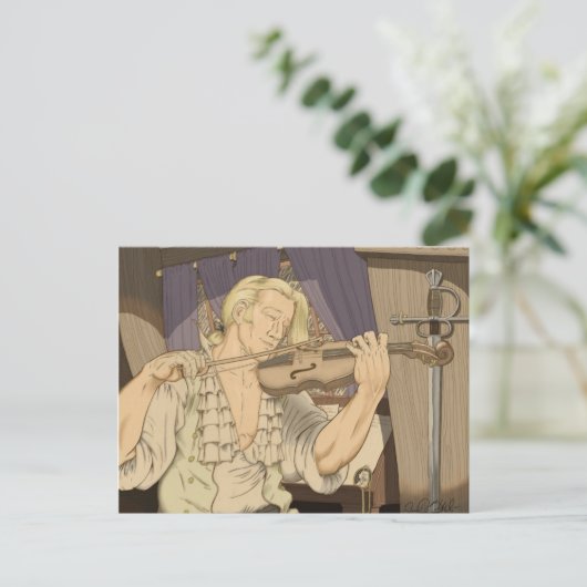 Kapitein Aubrey en Zijne Fiddle Briefkaart (Staand voorkant)