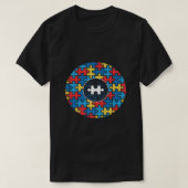 Kapitein Autism Aspergers Awareness Superheld Puzz T-shirt (Design voorkant)
