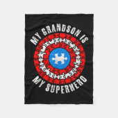 Kapitein autisme Mijn kleinzoon is mijn superheld  Fleece Deken (Voorkant)
