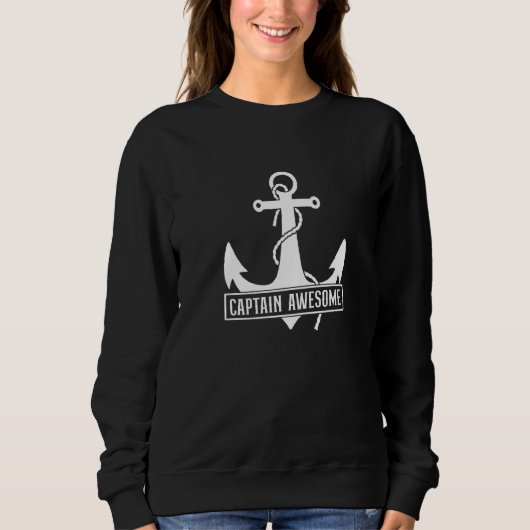 Kapitein Awesome Zeilboot Zeilen Zeilboot Skip Trui (Voorkant)