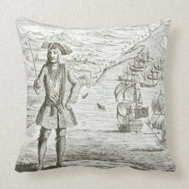 Kapitein Bartholomew Roberts (1682-1722) met twee  Kussen