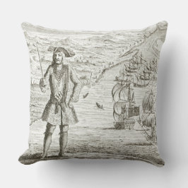 Kapitein Bartholomew Roberts (1682-1722) met twee  Kussen