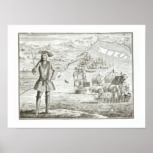 Kapitein Bartholomew Roberts (1682-1722) met twee Poster (Voorkant)