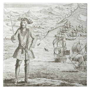 Kapitein Bartholomew Roberts (1682-1722) met twee Tegeltje