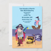 Kapitein Birthday Party Invite van pirate Treasure Kaart (Voorkant)