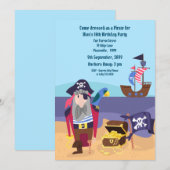 Kapitein Birthday Party Invite van pirate Treasure Kaart (Voorkant / Achterkant)