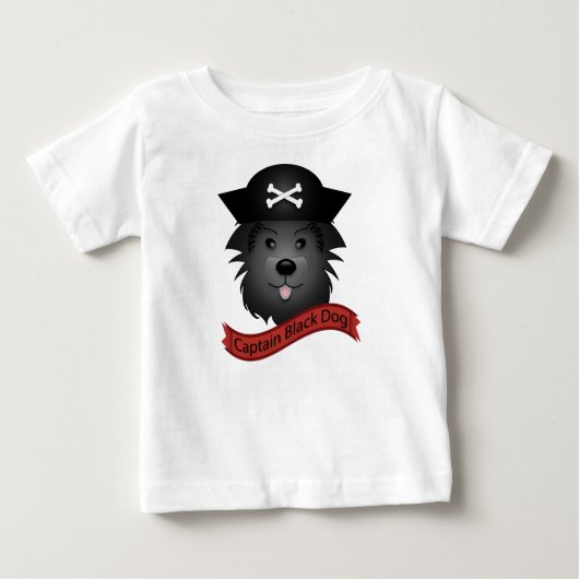 Kapitein Black Dog - Baby Fine Jersey T-Shirt  (Voorkant)