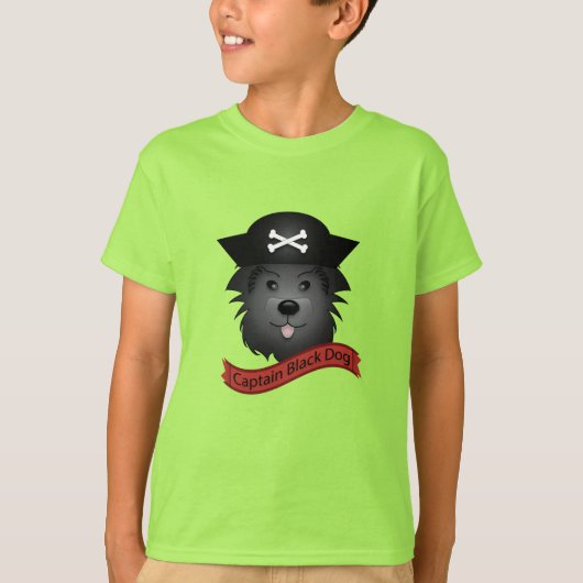 Kapitein Black Dog - Kinderen Basic T-Shirt (Voorkant)