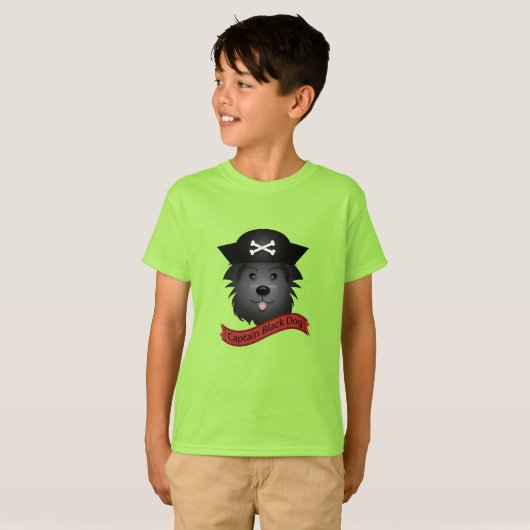 Kapitein Black Dog - Kinderen Basic T-Shirt (Voorkant volledig)