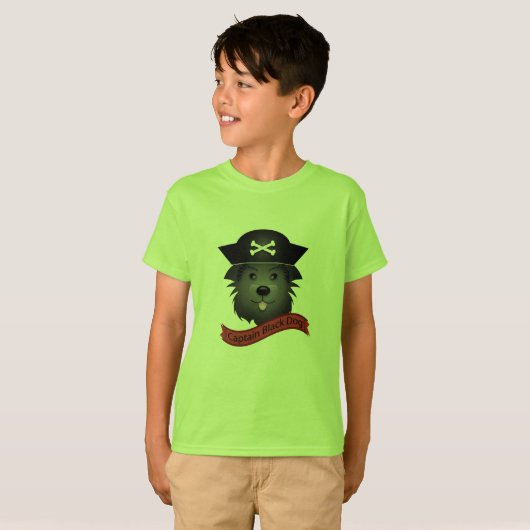 Kapitein Black Dog - Kinderen Basic T-Shirt (Voorkant volledig)