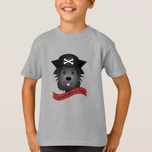 Kapitein Black Dog - Kinderen Basic T-Shirt (Voorkant)
